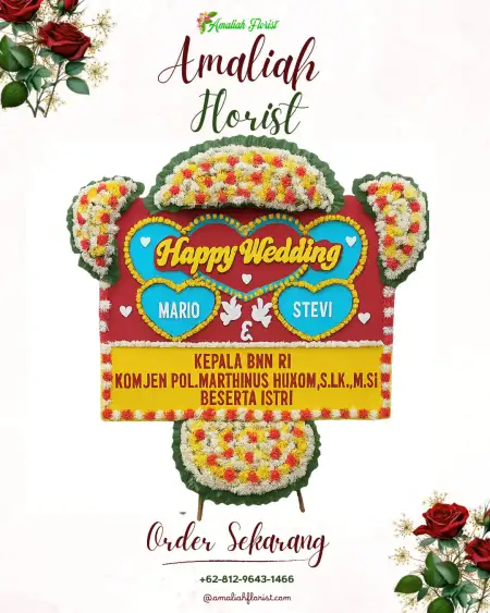 Papan Bunga Pernikahan Ngleses